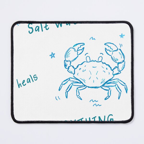 Item preview, Salt Water Heals Everything – Hand Drawn Crab Coastal Quote designed and sold by Globe Glee Designs.