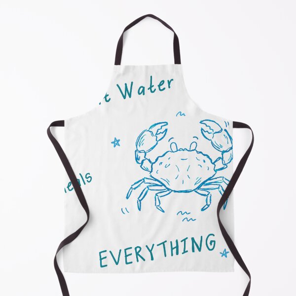 Item preview, Salt Water Heals Everything – Hand Drawn Crab Coastal Quote designed and sold by Globe Glee Designs.