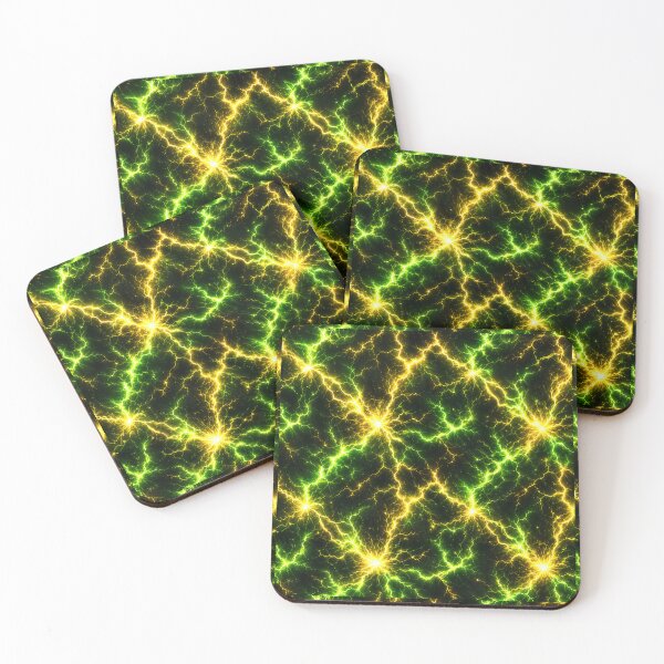 Item preview, Green Lightning Pattern – Toxic Electric Energy Seamless Abstract Design designed and sold by AnimalAirtistry.