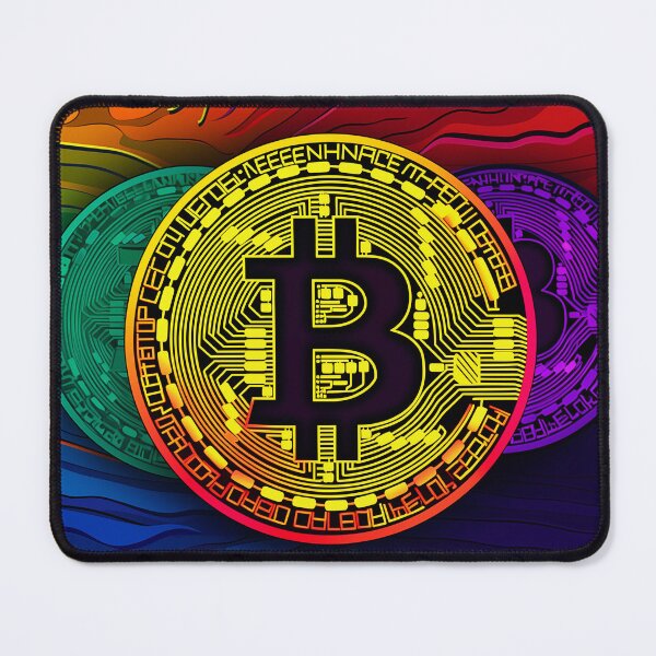 Item preview, Bitcoin coin in paint splashes, colorful pop art designed and sold by GiriaGallery.
