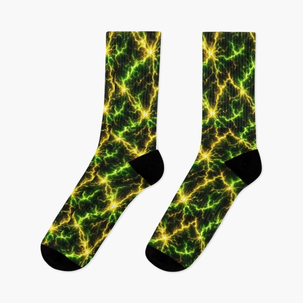 Item preview, Green Lightning Pattern – Toxic Electric Energy Seamless Abstract Design designed and sold by AnimalAirtistry.