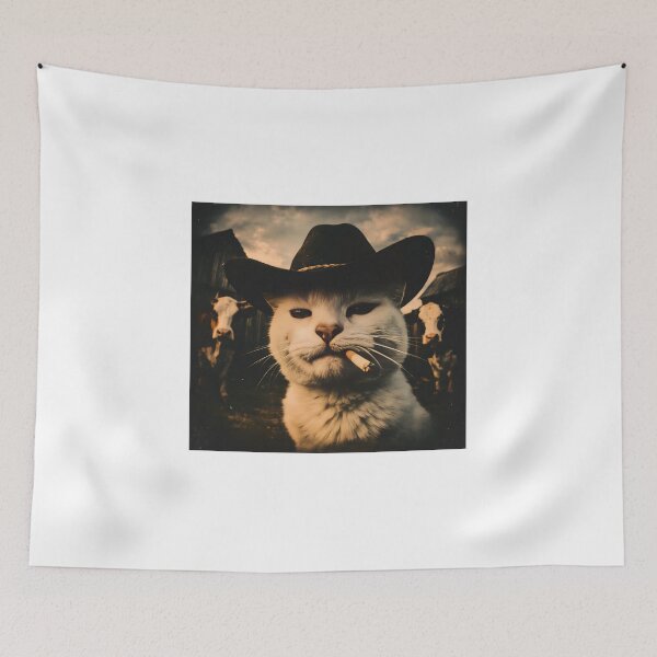 Item preview, Funny Cowboy Cat Meme Cat designed and sold by CaulfAyiana.