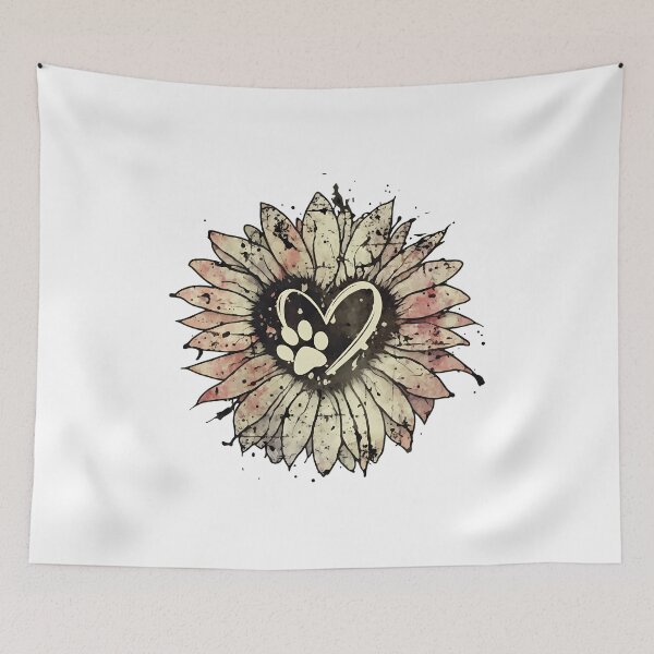 Item preview, Sunflower Paw Heart Grunge Pet Lover Tee designed and sold by OlyvieArt.