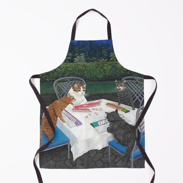 Item preview, Poster Cats Playing Mahjong in the Garden Painting designed and sold by ColemanOlmos.