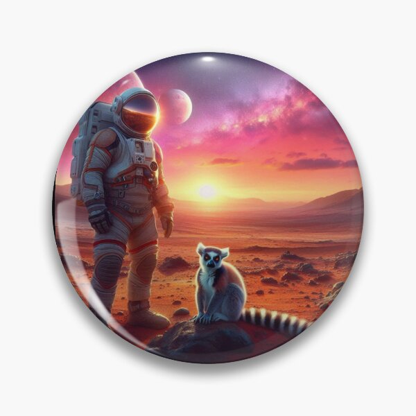 Item preview, Astronaut & Lemur – Surreal Mars Sunset designed and sold by Dogandesighn.