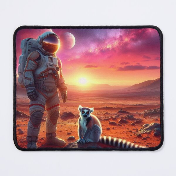 Item preview, Astronaut & Lemur – Surreal Mars Sunset designed and sold by Dogandesighn.