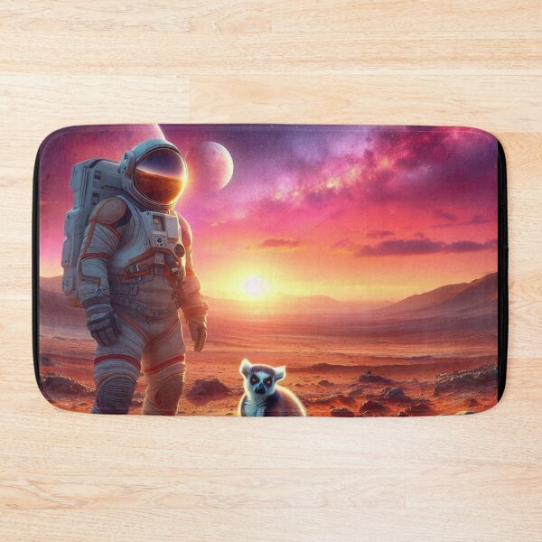 Item preview, Astronaut & Lemur – Surreal Mars Sunset designed and sold by Dogandesighn.