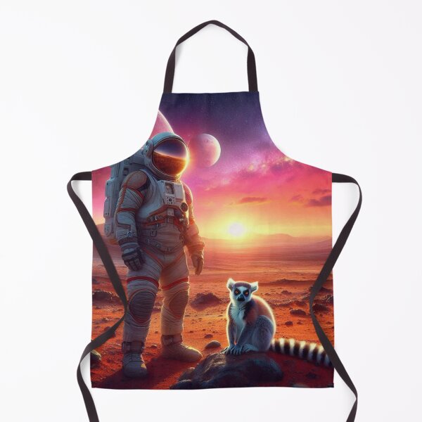 Item preview, Astronaut & Lemur – Surreal Mars Sunset designed and sold by Dogandesighn.