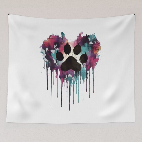 Item preview, Watercolor Paw Heart Drip Artistic Pet Love designed and sold by OlyvieArt.