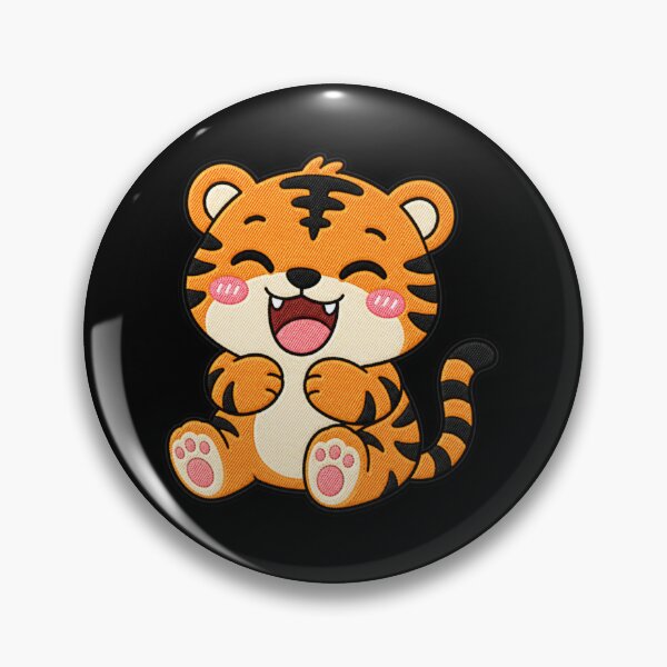 Item preview, Happy Tiger Kawaii Cute Funny Laughing Tiger Cartoon Sticker designed and sold by ColorSplash123.