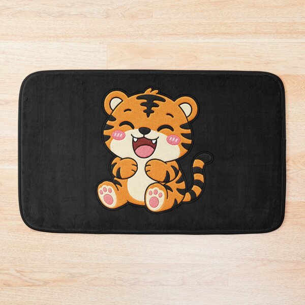 Item preview, Happy Tiger Kawaii Cute Funny Laughing Tiger Cartoon Sticker designed and sold by ColorSplash123.
