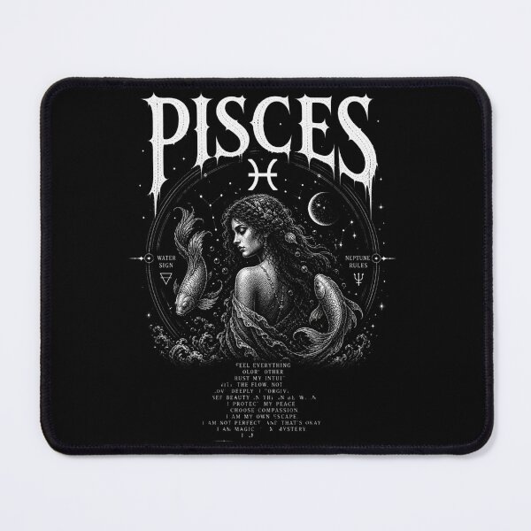 Item preview, Pisces Zodiac Mermaid Gothic Design – Intuitive Dreamy Compassionate Water Sign Astrology designed and sold by ThreadTheory976.