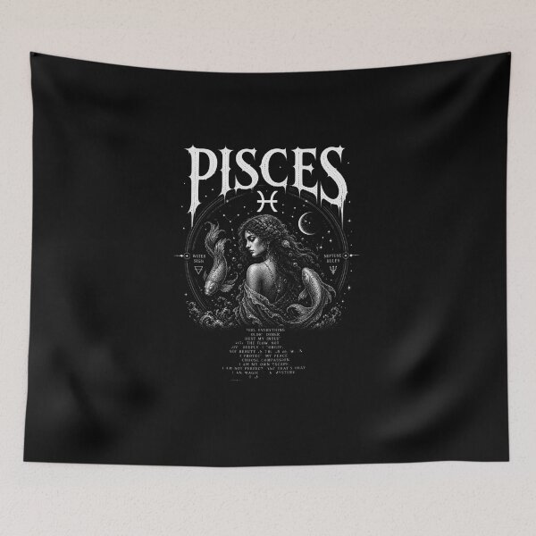 Item preview, Pisces Zodiac Mermaid Gothic Design – Intuitive Dreamy Compassionate Water Sign Astrology designed and sold by ThreadTheory976.