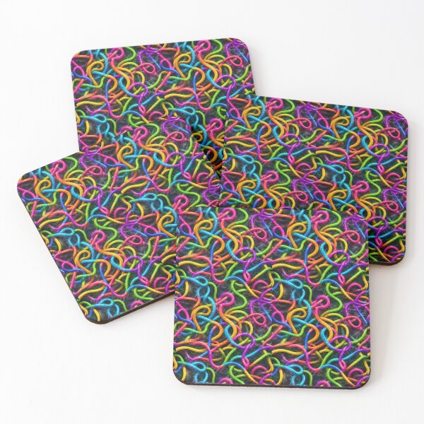 Item preview, Neon Tangle Pattern – Colorful Abstract Rope Chaos designed and sold by AnimalAirtistry.