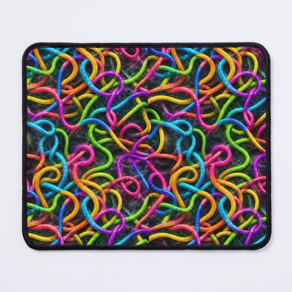 Item preview, Neon Tangle Pattern – Colorful Abstract Rope Chaos designed and sold by AnimalAirtistry.