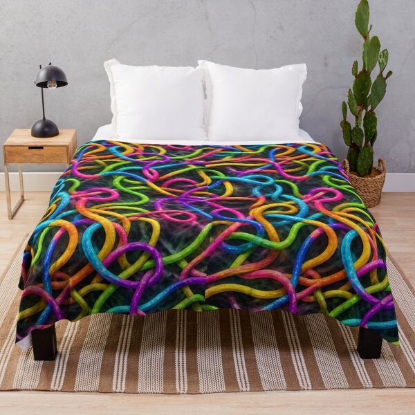 Item preview, Neon Tangle Pattern – Colorful Abstract Rope Chaos designed and sold by AnimalAirtistry.