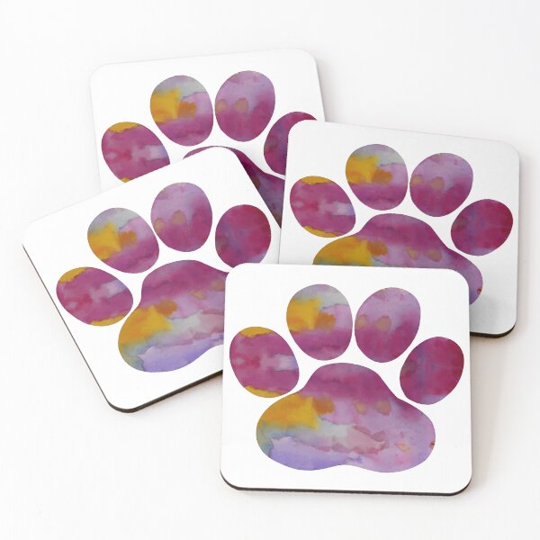 Item preview, Arte vibrante con huellas de patas en acuarela designed and sold by OlyvieArt.