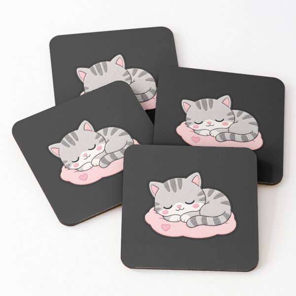 Item preview, Sleepy Kitten Kawaii Cute Cozy Cat Cartoon Sticker designed and sold by ColorSplash123.