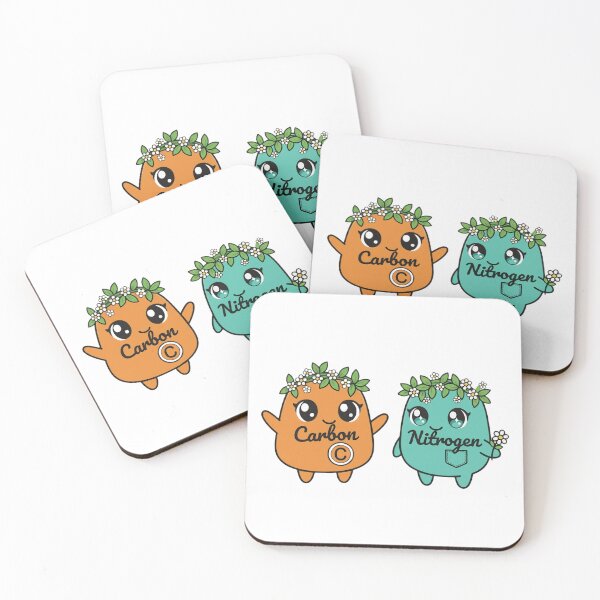 Item preview, Carbon and Nitrogen cute friends designed and sold by Brainy_Prints.
