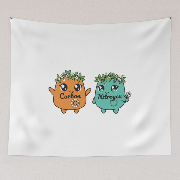 Item preview, Carbon and Nitrogen cute friends designed and sold by Brainy_Prints.