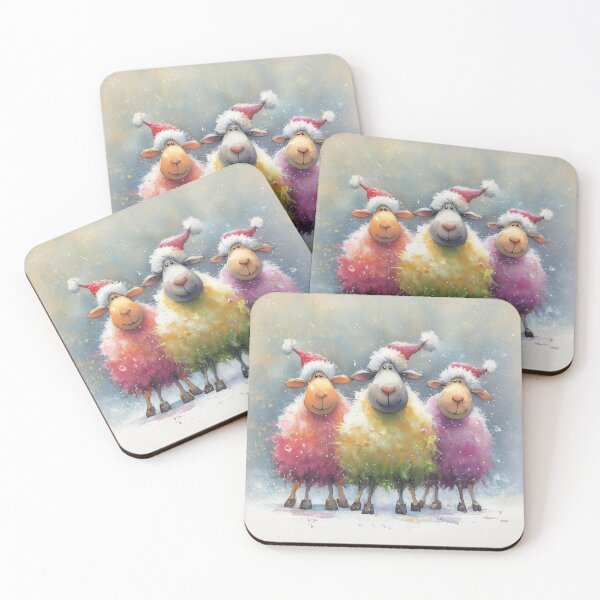 Item preview, Gorgeous Christmas Sheep ' Santa’s Woolly Helpers ’ BY SHiRLeY MacARTHuR designed and sold by Shirley MacArthur Art.