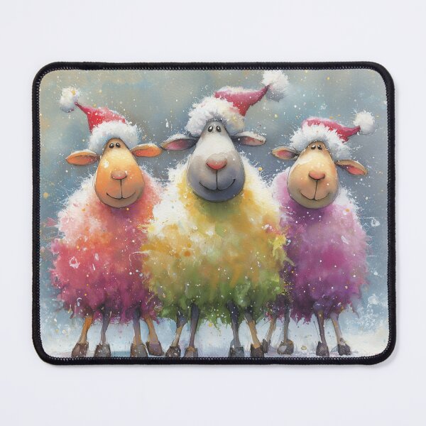 Item preview, Gorgeous Christmas Sheep ' Santa’s Woolly Helpers ’ BY SHiRLeY MacARTHuR designed and sold by Shirley MacArthur Art.