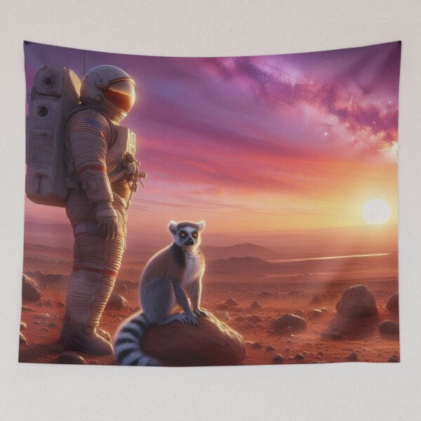 Item preview, Cosmic Encounter – Astronaut and Lemur designed and sold by Dogandesighn.