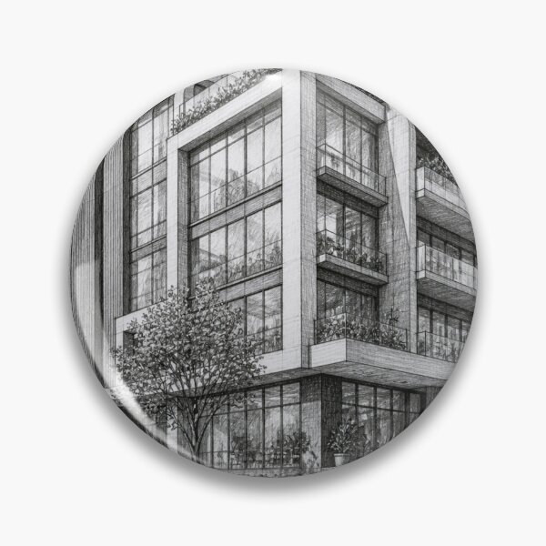 Item preview, Modern Urban Building Pencil Sketch designed and sold by ArhaanFashions.