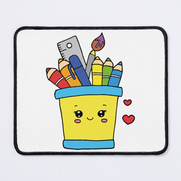 Item preview, Cute Pen Holder Kawaii School Supplies Illustration designed and sold by Loopdrawings.