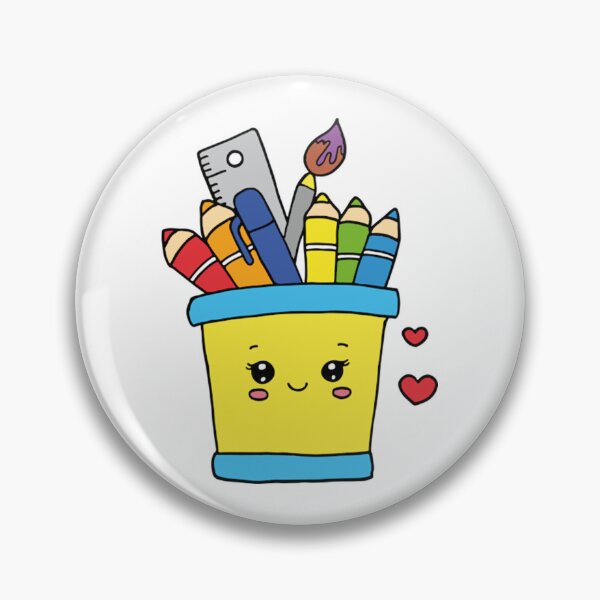 Item preview, Cute Pen Holder Kawaii School Supplies Illustration designed and sold by Loopdrawings.