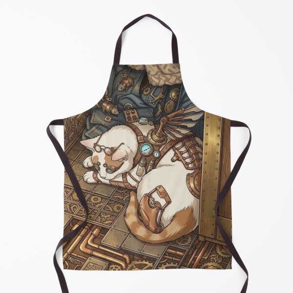 Item preview, Cute Sleeping Steampunk Cat with Mechanical Wings designed and sold by Vyxorea.