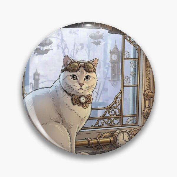 Item preview, Elegant White Cat at the Window with City View designed and sold by Vyxorea.