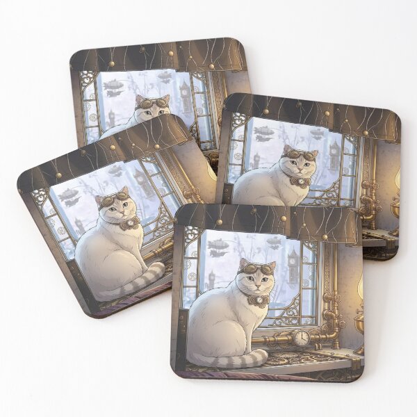Item preview, Elegant White Cat at the Window with City View designed and sold by Vyxorea.