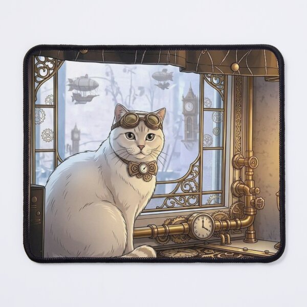 Item preview, Elegant White Cat at the Window with City View designed and sold by Vyxorea.