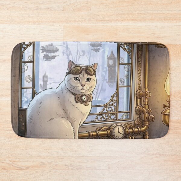 Item preview, Elegant White Cat at the Window with City View designed and sold by Vyxorea.