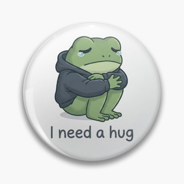 Item preview, I Need A Hug Frog – Cute Lonely Frog Sticker designed and sold by Elviqus Shop.