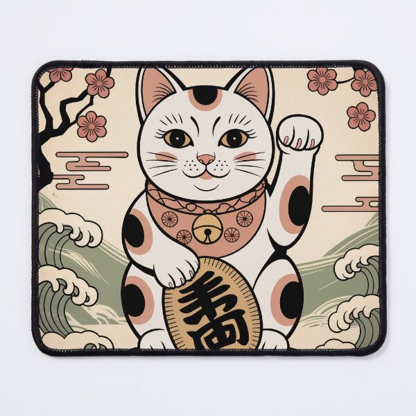 Item preview, Vintage Maneki Neko Lucky Cat – Japanese Ukiyo-e Style designed and sold by Tamas Das.