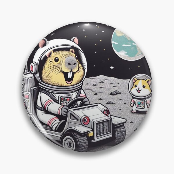 Item preview, Space Adventure – Astronaut Capybara & Hamster designed and sold by Dogandesighn.