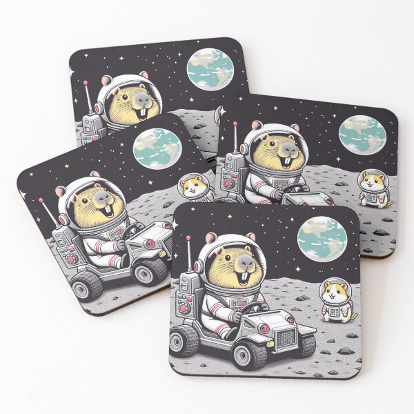 Item preview, Space Adventure – Astronaut Capybara & Hamster designed and sold by Dogandesighn.