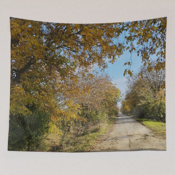 Item preview, Rustic Country Road in Autumn: A Scenic Landscape from Dobruja, Bulgaria designed and sold by inspiration3.