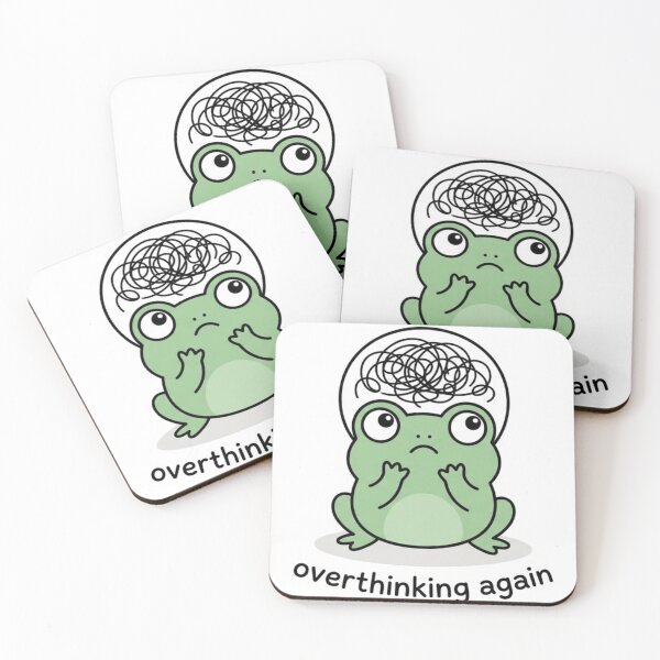 Item preview, Overthinking Again Frog – Anxiety Frog Sticker designed and sold by Elviqus Shop.