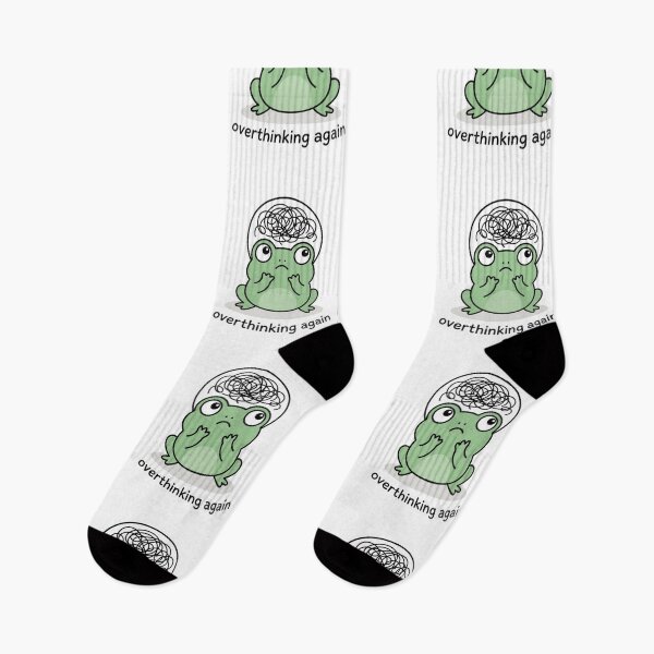 Item preview, Overthinking Again Frog – Anxiety Frog Sticker designed and sold by Elviqus Shop.