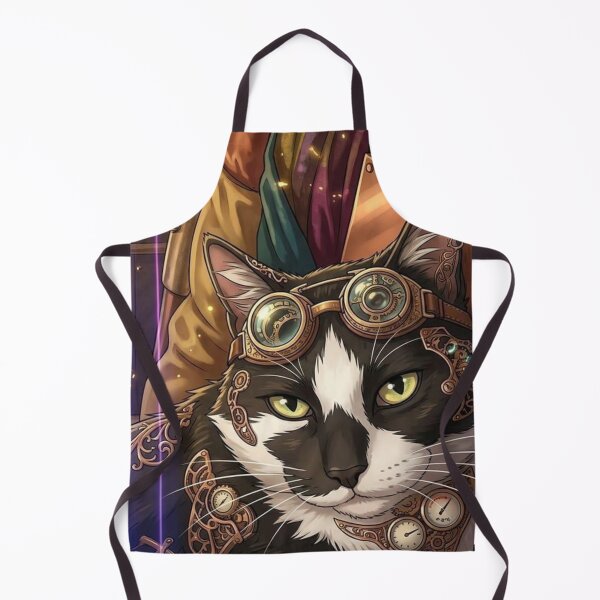 Item preview, Cyber-Steampunk Tuxedo Cat with Glowing Effects designed and sold by Vyxorea.