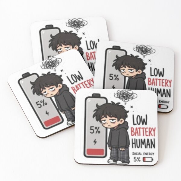 Item preview, Tired Funny Mood Sticker | 5% Energy social energy  designed and sold by Jyotisima8929.