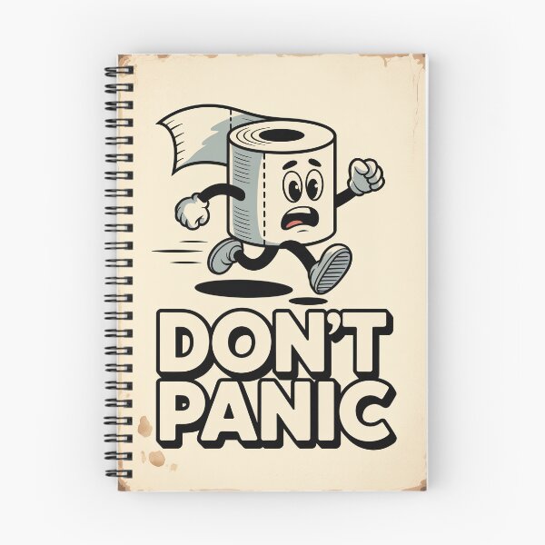 Item preview, Text “Don’t panic”. Funny toilet art designed and sold by GiriaGallery.