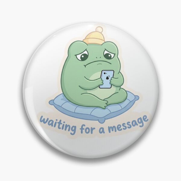 Item preview, Waiting For A Message Frog – Sad Relationship Frog Sticker designed and sold by Elviqus Shop.