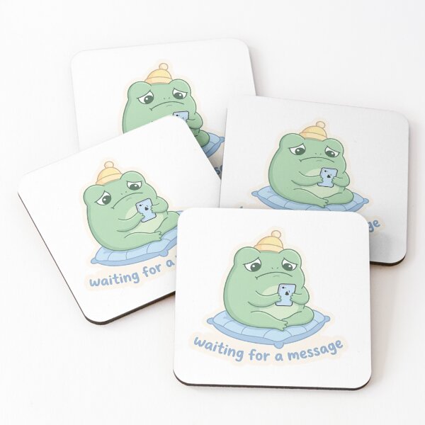 Item preview, Waiting For A Message Frog – Sad Relationship Frog Sticker designed and sold by Elviqus Shop.