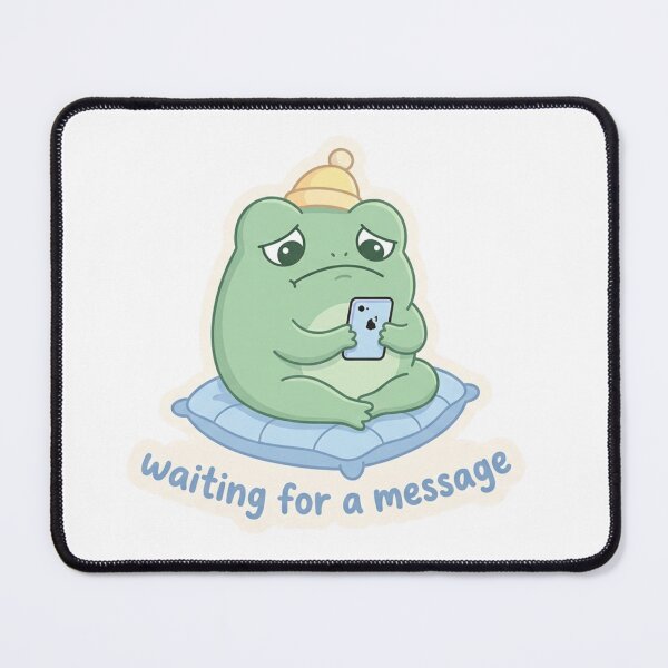 Item preview, Waiting For A Message Frog – Sad Relationship Frog Sticker designed and sold by Elviqus Shop.
