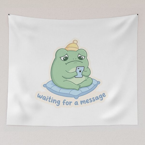 Item preview, Waiting For A Message Frog – Sad Relationship Frog Sticker designed and sold by Elviqus Shop.