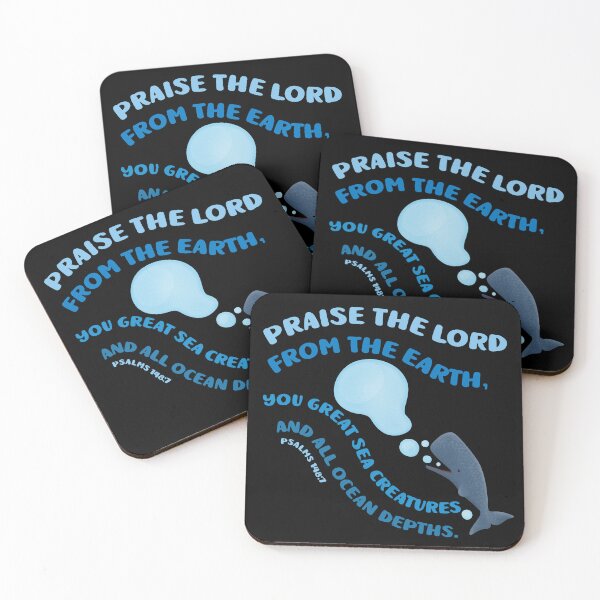 Item preview, Christian bible verse psalms 148:7 creation scripture cute whale typography design designed and sold by FrogFactory.